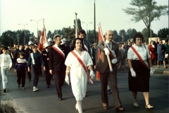 Dożynki 1989 - powrót sztandaru Solidarnosci do zakładu